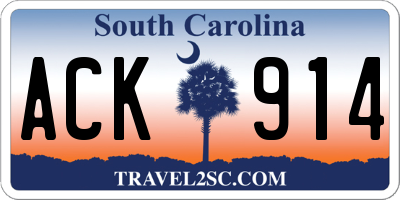 SC license plate ACK914