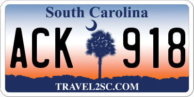 SC license plate ACK918