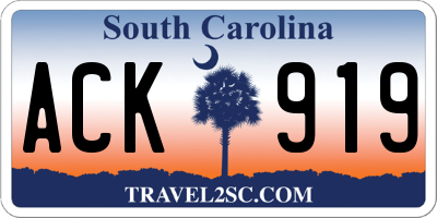 SC license plate ACK919