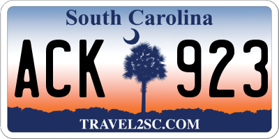SC license plate ACK923