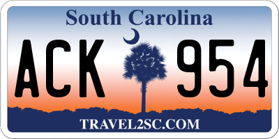 SC license plate ACK954