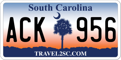 SC license plate ACK956