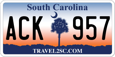 SC license plate ACK957
