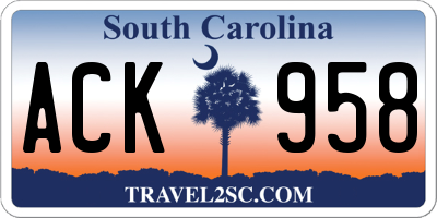 SC license plate ACK958