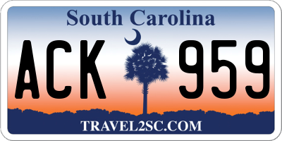 SC license plate ACK959