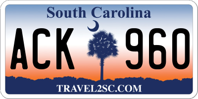 SC license plate ACK960