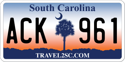 SC license plate ACK961