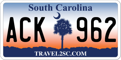 SC license plate ACK962