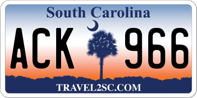 SC license plate ACK966