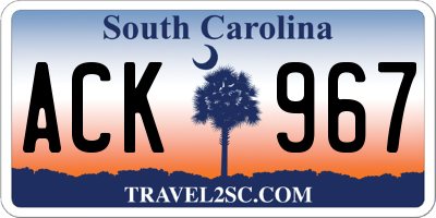 SC license plate ACK967