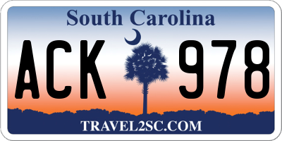 SC license plate ACK978