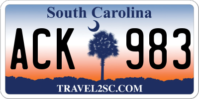 SC license plate ACK983