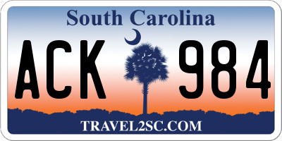 SC license plate ACK984