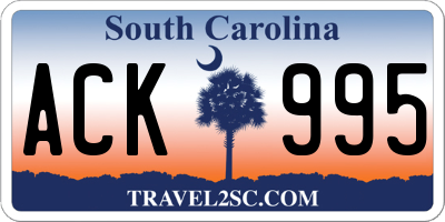 SC license plate ACK995