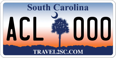 SC license plate ACL000