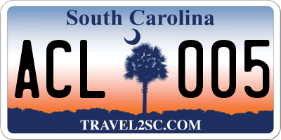 SC license plate ACL005