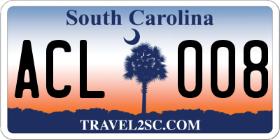 SC license plate ACL008