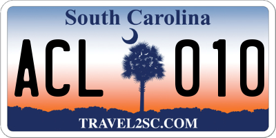 SC license plate ACL010