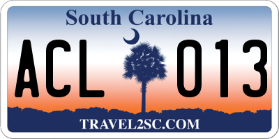 SC license plate ACL013
