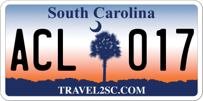 SC license plate ACL017