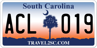 SC license plate ACL019