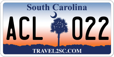 SC license plate ACL022