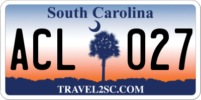 SC license plate ACL027