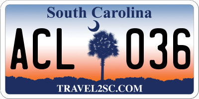 SC license plate ACL036