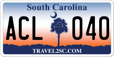 SC license plate ACL040