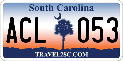 SC license plate ACL053