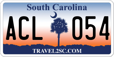 SC license plate ACL054