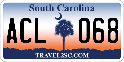 SC license plate ACL068
