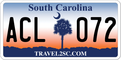 SC license plate ACL072