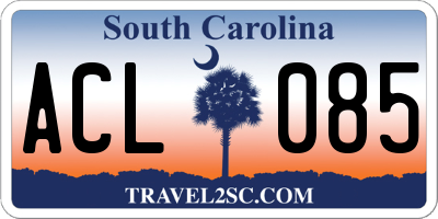 SC license plate ACL085
