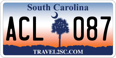 SC license plate ACL087
