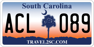 SC license plate ACL089
