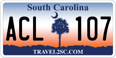 SC license plate ACL107