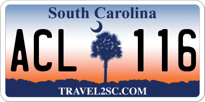 SC license plate ACL116