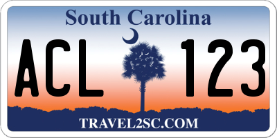 SC license plate ACL123