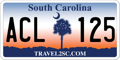 SC license plate ACL125