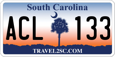 SC license plate ACL133