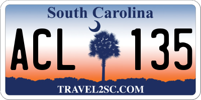SC license plate ACL135