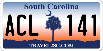 SC license plate ACL141