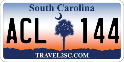 SC license plate ACL144