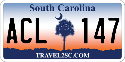 SC license plate ACL147