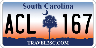 SC license plate ACL167