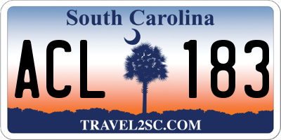 SC license plate ACL183