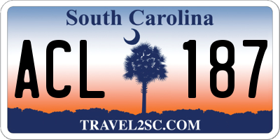 SC license plate ACL187
