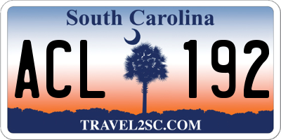SC license plate ACL192