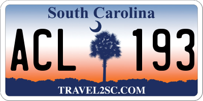 SC license plate ACL193